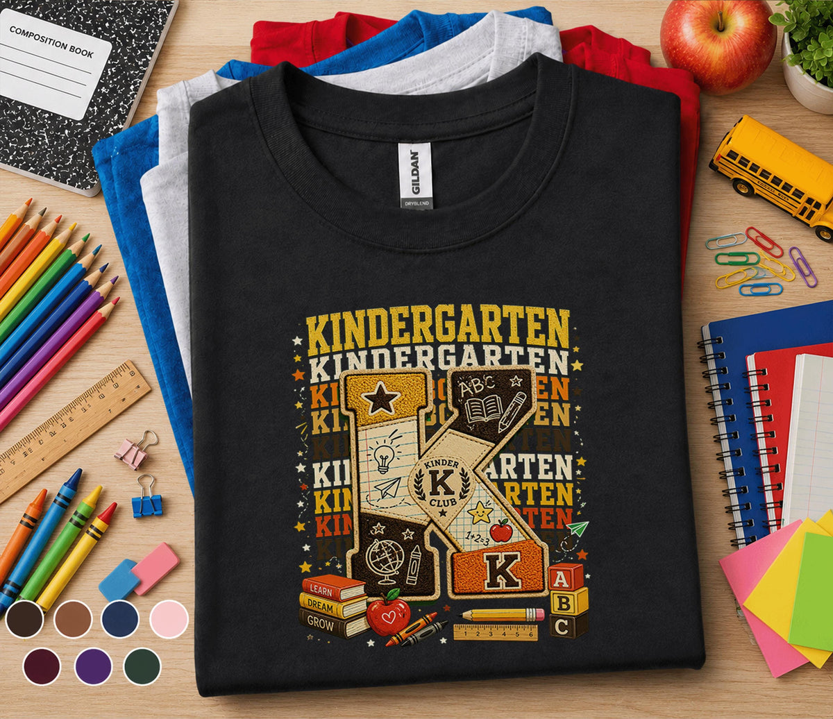 Kindergarten Shirt Back to School Teacher Student Tee First Day of Kindergarten Shirt School Supplies Classroom Gift