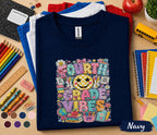 Fourth Grade Vibes Shirt, 4th Grade Teacher Shirt, Back to School Teacher Tee, Cute Smiley Classroom Shirt, Elementary School Teacher Gift