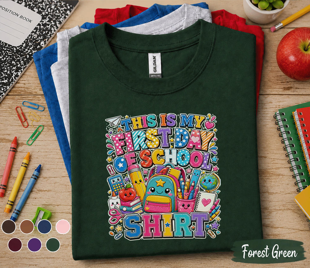 This Is My First Day of School Shirt, First Day of School Tee, Back to School Kids Shirt, Cute Student Shirt, Preschool Kindergarten Gift