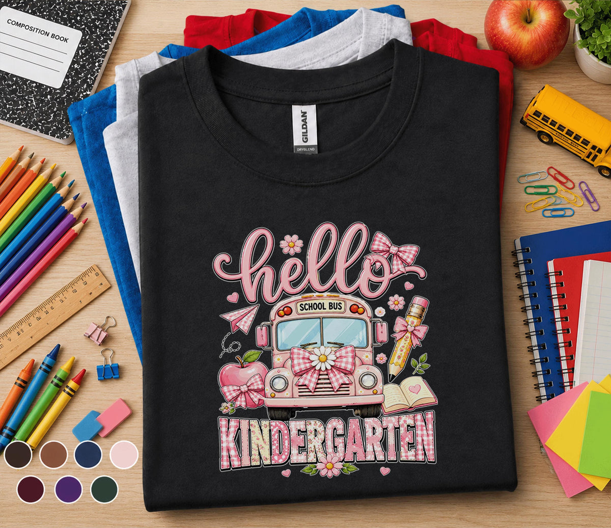 Hello Kindergarten Shirt, First Day of Kindergarten Tee