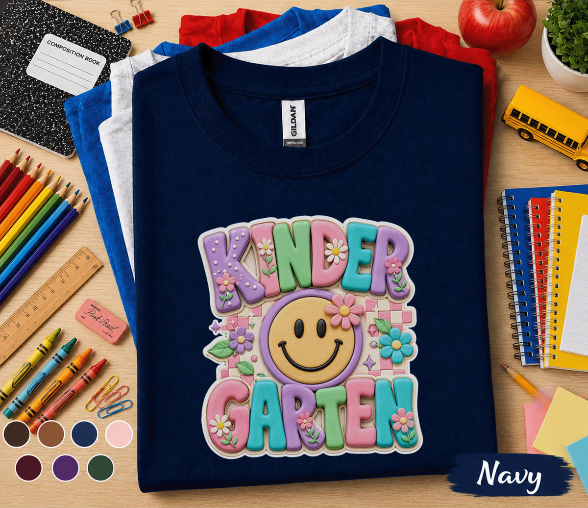 Kindergarten Shirt, Cute Floral Kindergarten Tee, First Day of Kindergarten Shirt, Back to School Kids Shirt, Teacher Student School Gift