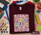 Hello First Grade Shirt, First Day of School Coquette Bow Tee, Cute First Grade Student Shirt, Back to School Floral Girl Outfit