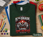 5th Grade Level Unlocked Gamer Shirt, First Day of School Gaming Tee, Fifth Grade Back to School Shirt, Video Game Student Gift Boys Girls