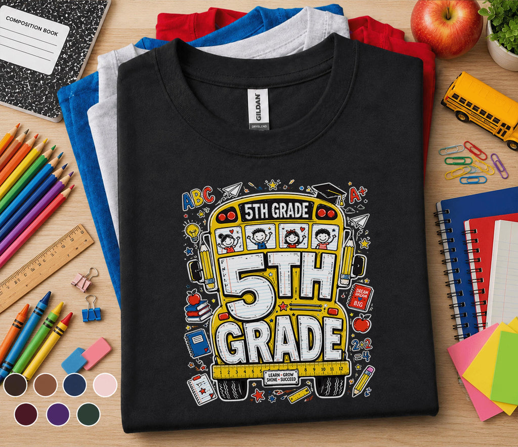 5th Grade Back to School Shirt, First Day of 5th Grade Tee