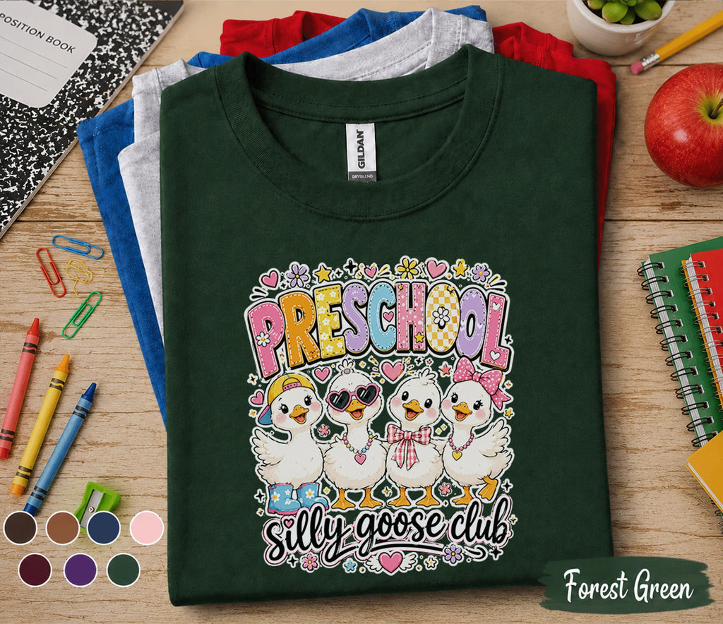 Preschool Silly Goose Club Shirt, Cute Preschool Duck Shirt, First Day of Preschool Tee, Back to School Kids Shirt, Toddler School Gift