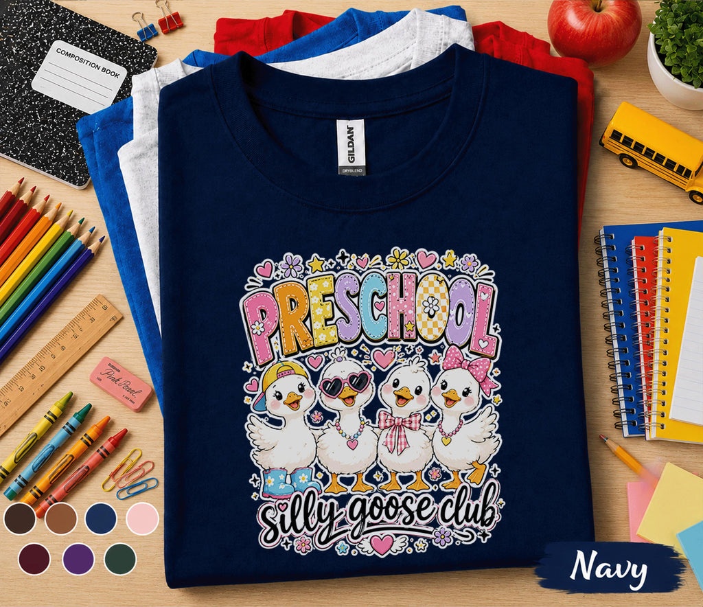 Preschool Silly Goose Club Shirt, Cute Preschool Duck Shirt, First Day of Preschool Tee, Back to School Kids Shirt, Toddler School Gift