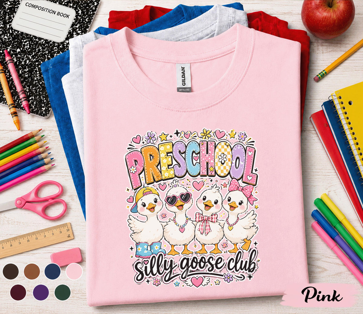 Preschool Silly Goose Club Shirt, Cute Preschool Duck Shirt, First Day of Preschool Tee, Back to School Kids Shirt, Toddler School Gift