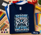 High School Level Unlocked Shirt, Gamer Back to School Tee, Video Game Controller Student Shirt, First Day High School Gift, Gaming School