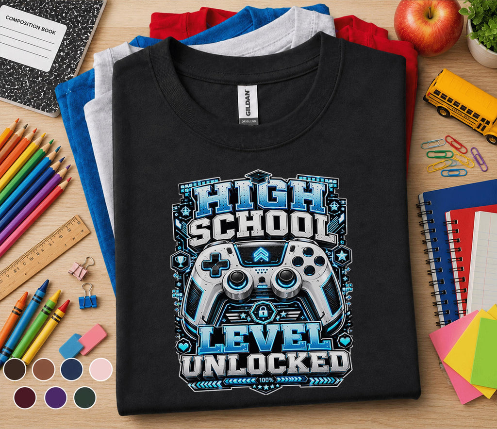 High School Level Unlocked Shirt, Gamer Back to School Tee