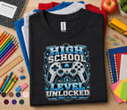 High School Level Unlocked Shirt, Gamer Back to School Tee