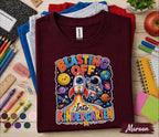 Blasting Off Into Kindergarten Shirt, Space Back to School Tee, First Day of Kindergarten Shirt, Rocket Astronaut School Gift Kids