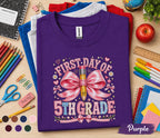 First Day of 5th Grade Shirt, Back to School Tee, Cute Fifth Grade Shirt, Girls School Outfit, Pink Pencil T-Shirt, First Day School Gift