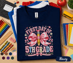 First Day of 5th Grade Shirt, Back to School Tee, Cute Fifth Grade Shirt, Girls School Outfit, Pink Pencil T-Shirt, First Day School Gift