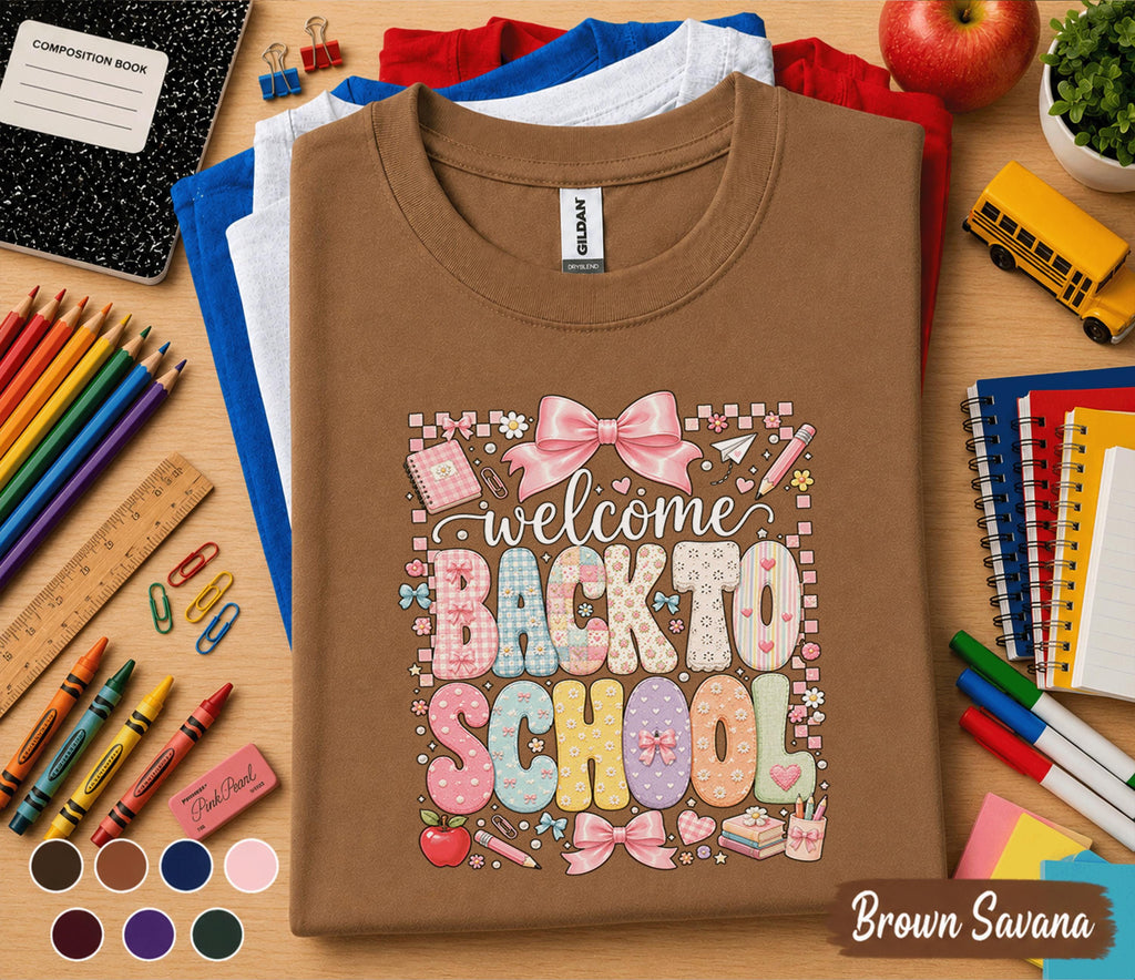 Welcome Back to School Shirt, Coquette Teacher Shirt, Cute Back to School Tee, First Day of School Outfit, Teacher Appreciation Gift Tee