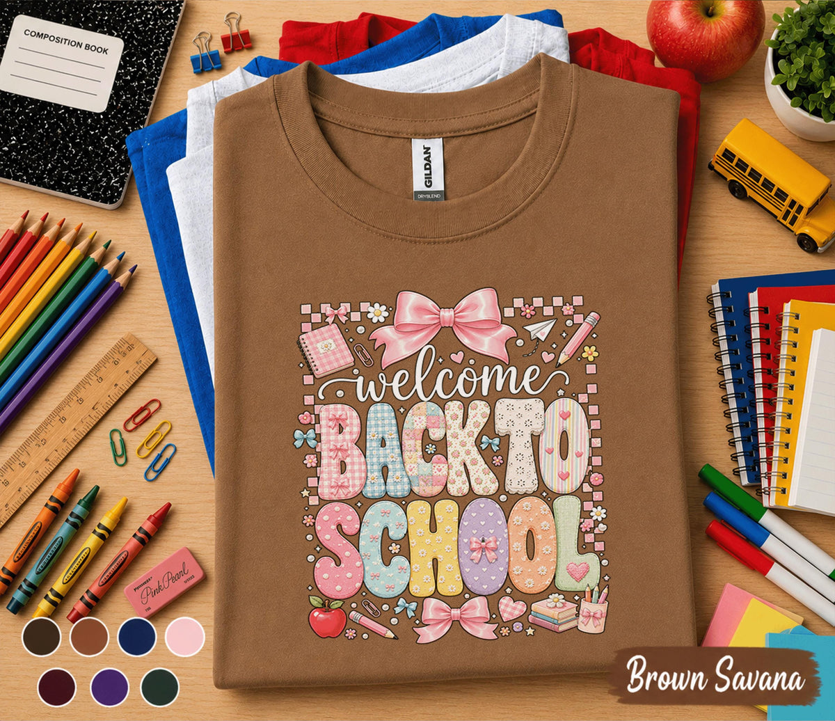 Welcome Back to School Shirt, Coquette Teacher Shirt, Cute Back to School Tee, First Day of School Outfit, Teacher Appreciation Gift Tee