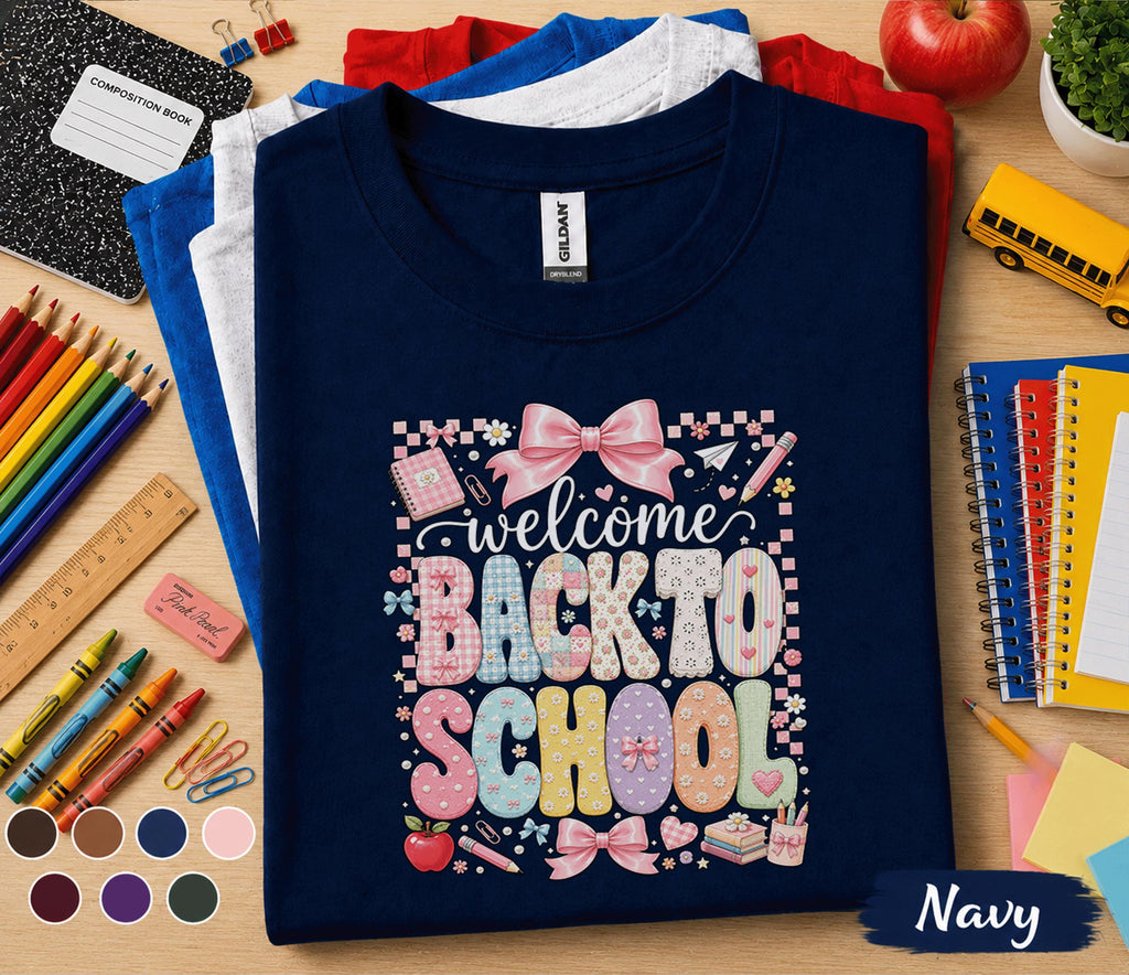 Welcome Back to School Shirt, Coquette Teacher Shirt, Cute Back to School Tee, First Day of School Outfit, Teacher Appreciation Gift Tee