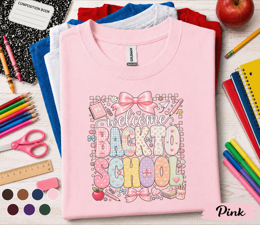Welcome Back to School Shirt, Coquette Teacher Shirt, Cute Back to School Tee, First Day of School Outfit, Teacher Appreciation Gift Tee
