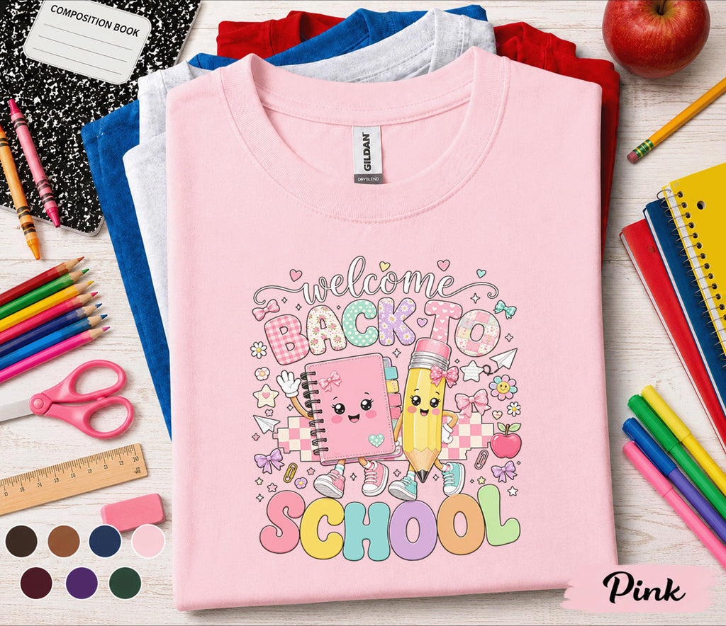 Welcome Back to School Shirt, Cute Teacher Back to School Tee, First Day of School T-Shirt, Preschool Kindergarten Classroom Apparel Gift