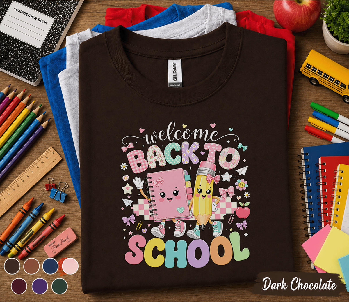Welcome Back to School Shirt, Cute Teacher Back to School Tee, First Day of School T-Shirt, Preschool Kindergarten Classroom Apparel Gift