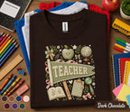 Teacher Pennant Shirt, Cute Coquette Teacher Tee, Vintage School Aesthetic T-Shirt, Floral Classroom Apparel, Back to School Teacher Gift