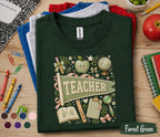 Teacher Pennant Shirt, Cute Coquette Teacher Tee, Vintage School Aesthetic T-Shirt, Floral Classroom Apparel, Back to School Teacher Gift