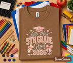 Little Miss 5th Grade Grad 2026 Shirt, Pink Bow Graduation Cap Tee, Girl Back to School Fifth Grade Graduate Gift, Cute Coquette Shirt