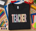 Gift Teacher Shirt Pastel Gingham Lettering Tee, Cute Back to School Teacher Gift