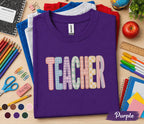 Gift Teacher Shirt Pastel Gingham Lettering Tee, Cute Back to School Teacher Gift, First Day of School Shirt, Colorful Teacher Appreciation