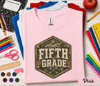 Fifth Grade Camo Shirt, Outdoor Adventure Back to School Tee, 5th Grade Woodland Student Gift, First Day School Hiking Mountain Camo Shirt