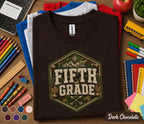 Fifth Grade Camo Shirt, Outdoor Adventure Back to School Tee, 5th Grade Woodland Student Gift, First Day School Hiking Mountain Camo Shirt