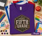 Fifth Grade Camo Shirt, Outdoor Adventure Back to School Tee, 5th Grade Woodland Student Gift, First Day School Hiking Mountain Camo Shirt