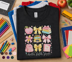 Hello Fifth Grade Shirt, Cute Coquette Back to School Tee