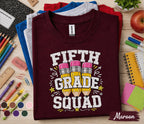 Fifth Grade Squad Shirt, 5th Grade Back to School Tee, Cute Pencil School Shirt, First Day of 5th Grade Shirt, Elementary Student Gift