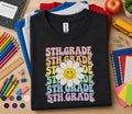 5th Grade Smiley Daisy Shirt, Retro Fifth Grade Back to School Tee