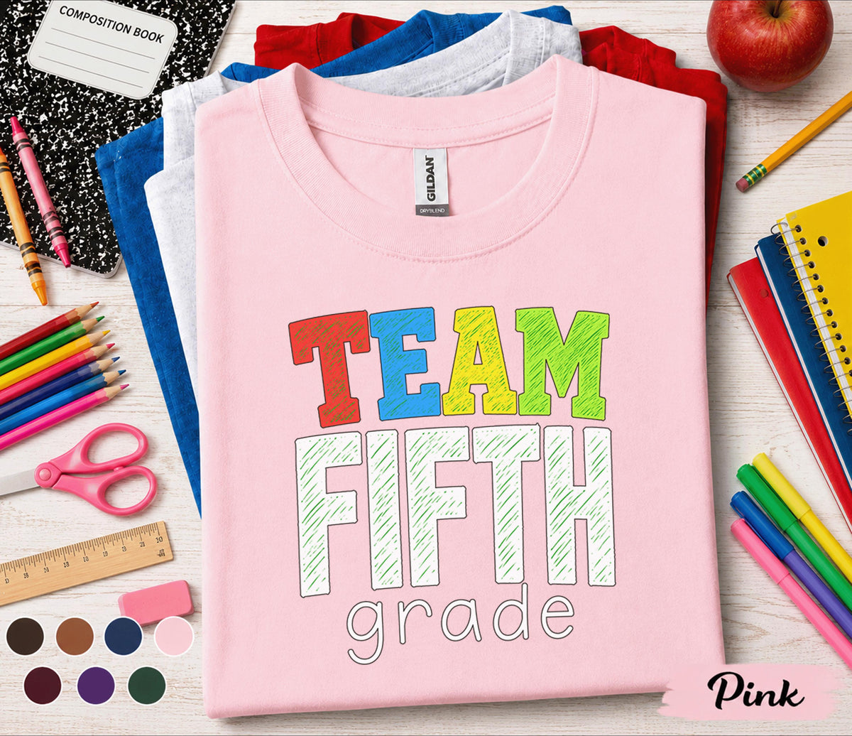 Team Fifth Grade Shirt, 5th Grade Teacher Team Tee, Back to School Classroom Shirt, Elementary Teacher Gift, School Staff Matching Outfit