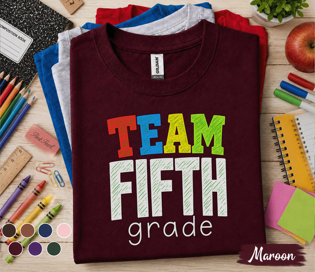 Team Fifth Grade Shirt, 5th Grade Teacher Team Tee, Back to School Classroom Shirt, Elementary Teacher Gift, School Staff Matching Outfit