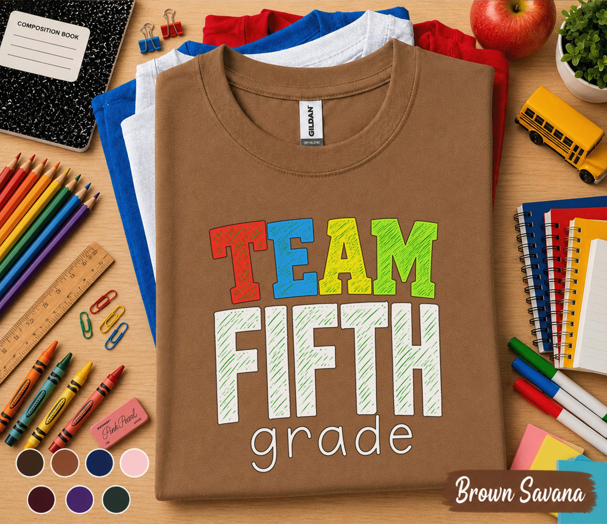 Team Fifth Grade Shirt, 5th Grade Teacher Team Tee, Back to School Classroom Shirt, Elementary Teacher Gift, School Staff Matching Outfit