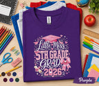 Little Miss 5th Grade Shirt 2026, First Day of School Shirt, Cute Fifth Grade Girl Tee, Back to School Outfit, Pink Graduation Cap Gift