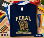 Feral Fourth Grader Shirt, Funny 4th Grade Raccoon Shirt, First Day of School Tee, Back to School Student Shirt, Fourth Grade Animal Gift