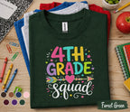 4th Grade Squad Shirt, Back to School Shirt for Kids, First Day of 4th Grade Tee, Cute Fourth Grade Squad Gift, Colorful School Shirt