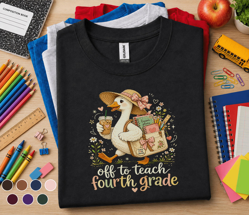 Off to Teach Fourth Grade Shirt, 4th Grade Teacher Shirt
