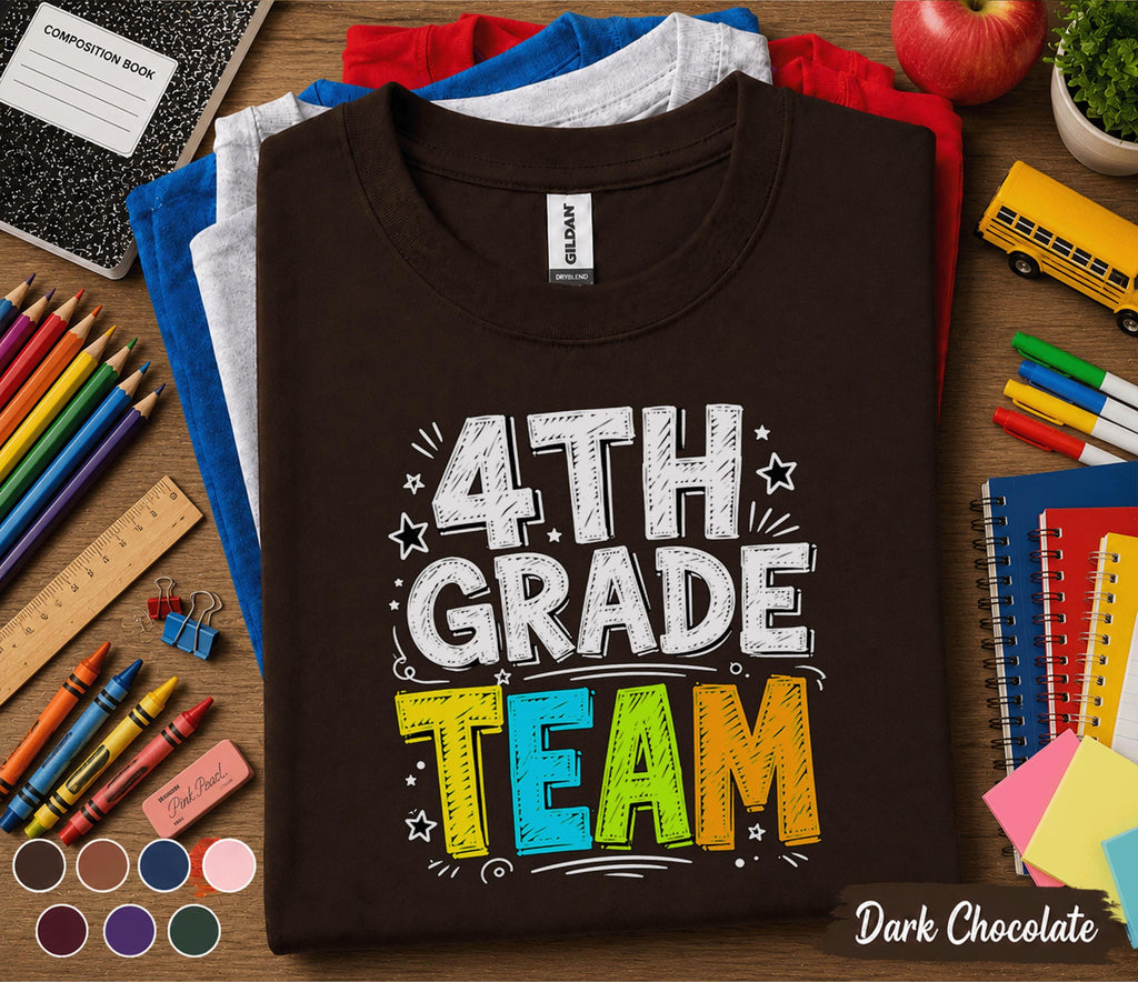 4th Grade Team Shirt, Fourth Grade Back to School Tee, First Day of School Shirt, Grade Level Student Shirt, Elementary School Kids Gift
