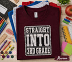 Straight Into 3rd Grade Shirt, First Day of Third Grade Tee, Back to School Student Shirt, Third Grade School Outfit, Kids Classroom Tee