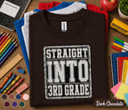 Straight Into 3rd Grade Shirt, First Day of Third Grade Tee, Back to School Student Shirt, Third Grade School Outfit, Kids Classroom Tee