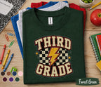 Third Grade Shirt, Retro Third Grade Back to School Tee, First Day of 3rd Grade Shirt, Vintage Lightning Student Shirt, Kids School Outfit