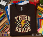 Third Grade Shirt, Retro Third Grade Back to School Tee, First Day of 3rd Grade Shirt, Vintage Lightning Student Shirt, Kids School Outfit