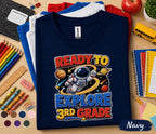 Ready to Explore 3rd Grade Shirt, Astronaut Back to School Tee, First Day of Third Grade Shirt, Space Student Gift, Solar System Kids Tee
