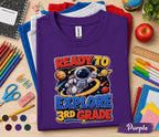 Ready to Explore 3rd Grade Shirt, Astronaut Back to School Tee, First Day of Third Grade Shirt, Space Student Gift, Solar System Kids Tee