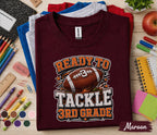 Ready to Tackle 3rd Grade Shirt, Football Back to School Tee, First Day of Third Grade Shirt, Sports Student Gift, Kids Football School Tee