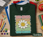 3rd Grade Smiley Daisy Shirt, Retro Back to School Tee, First Day of Third Grade Shirt, Cute Flower Student Gift, Groovy Kids School Shirt